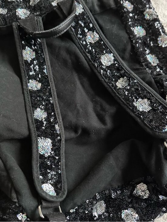 Victoria\'s Secret PINK | Black & White Sequin Polka Dot Backpack main image 4